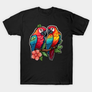 Colorful Parrot Cockatoo - Parakeet Macaws Parrot T-Shirt